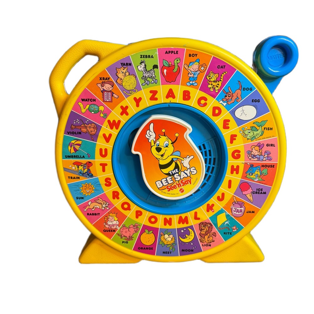 Mattel See n Say The Bee Says Alphabet Toy Yellow Vintage 1995 14918-0311